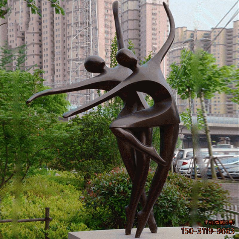 抽象跳舞男女城市景观小品雕塑