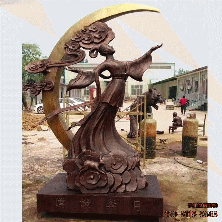 嫦娥奔月_公园景点铜雕景人物观