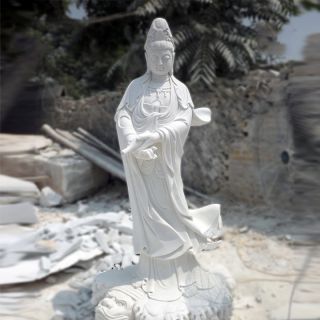 大理石石雕观音像_企业小区保平安佛像