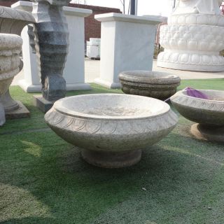 石雕花盆厂家黄锈石花盆