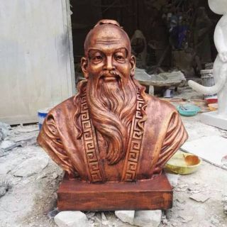 孔子铜雕头像_企业校园历史名人