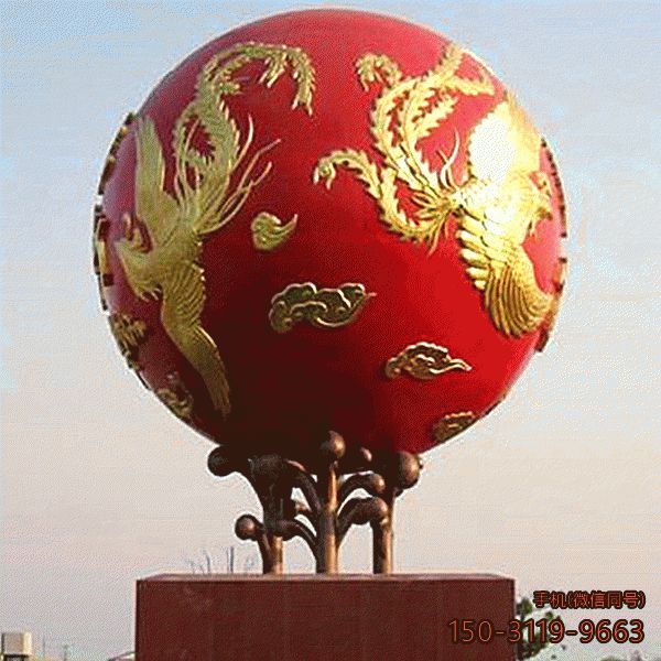 凤凰浮雕球_城市企业景观雕塑