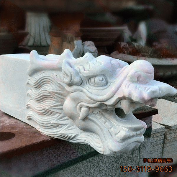 汉白玉喷水龙头_庭院园林装饰构件