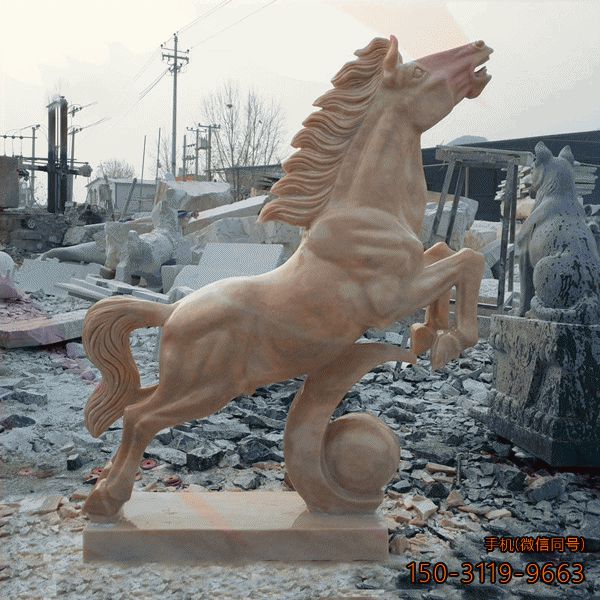 马踏月亮动物石雕雕塑