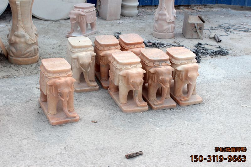 石雕凳子_创意大象造型凳子
