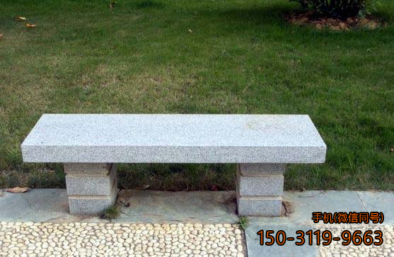 公园石凳_大理石简单长凳子雕塑
