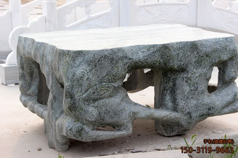 创意石桌_庭院异形艺术石雕桌子雕塑