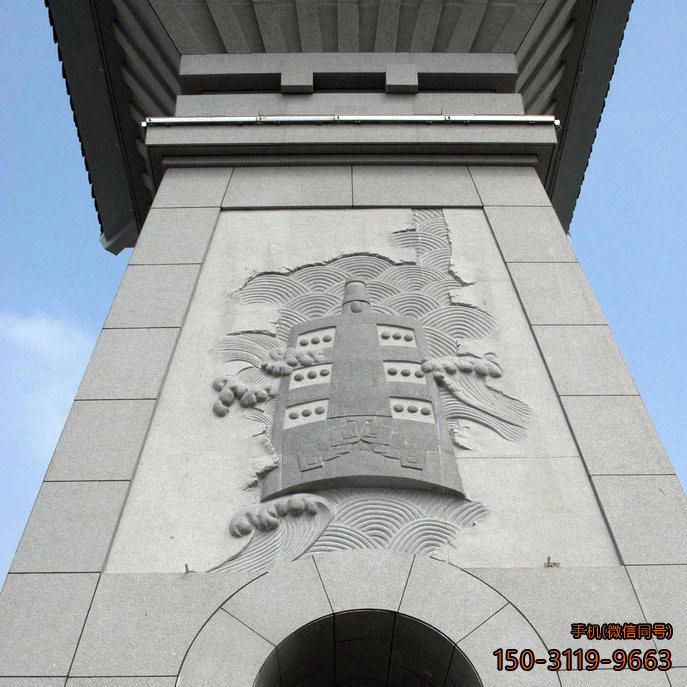 钟形石刻浮雕装饰雕塑