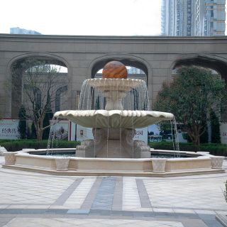 大理石风水球_小区别墅景观喷泉