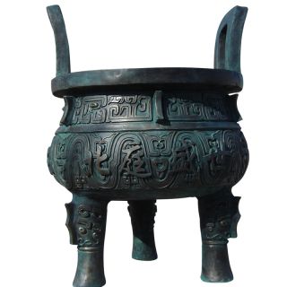 仿铜三角鼎_玻璃钢仿古做旧法器