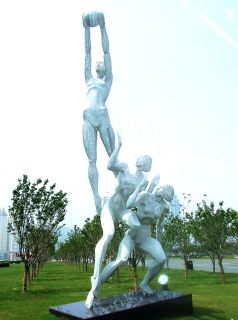 人物雕塑厂家城市广场不锈钢体育运动人物