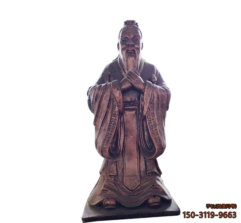 孔子像_校园伟人铸铜孔子塑像雕塑