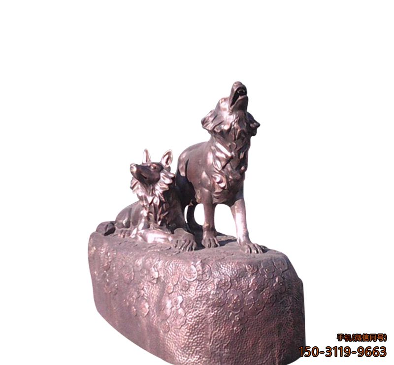 铜雕狼_园林景区动物雕塑
