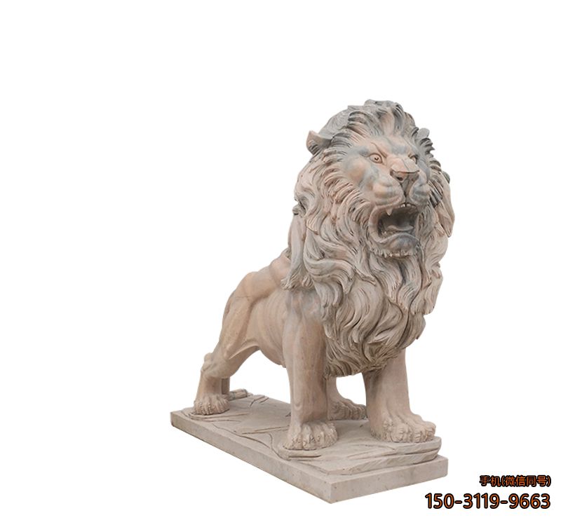 晚霞红欧式狮子_园林动物狮子雕塑