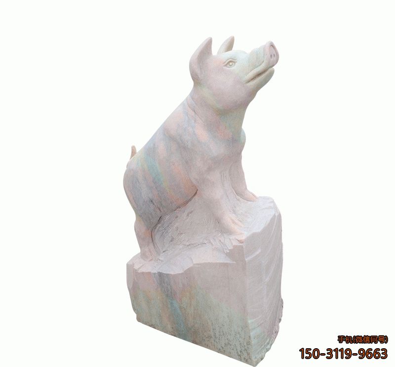 大理石猪_公园动物猪石雕雕塑