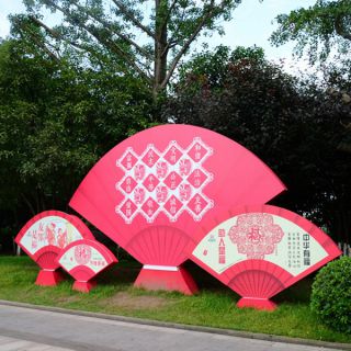 不锈钢扇子_社会主义核心价值观系列党建雕塑