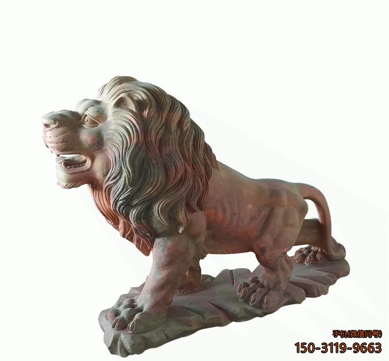 石雕西洋狮_广场动物狮子景观雕塑