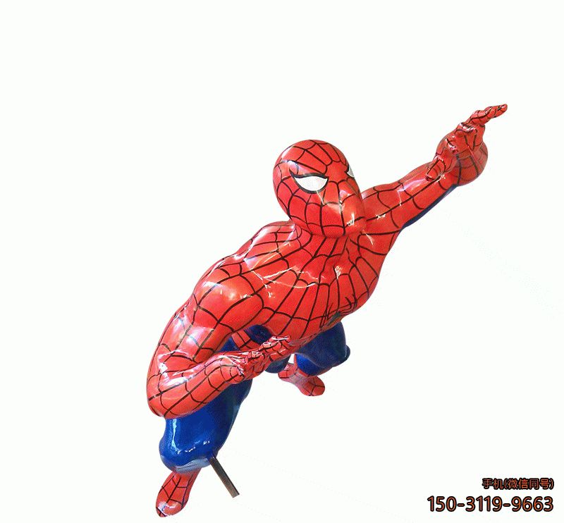 蜘蛛侠雕塑_幼儿园游乐场彩绘卡通人物雕塑