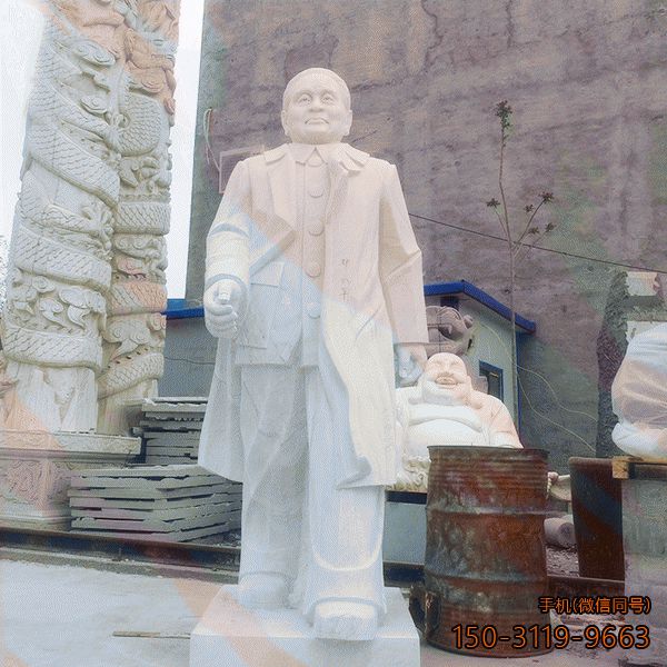 汉白玉邓小平石雕像_城市广场当代伟人塑像