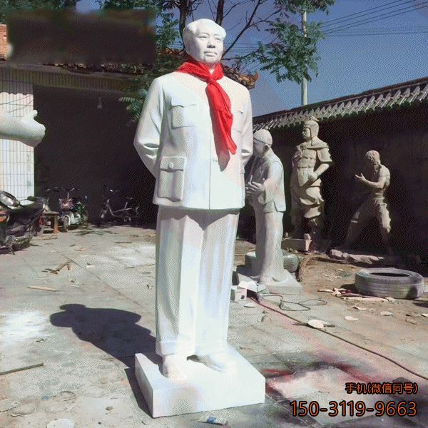 背手毛主席石雕像_校园广场当代名人伟人塑像雕塑