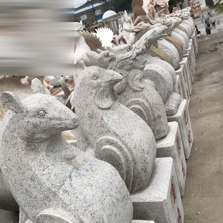 抽象动物石雕十二生肖雕塑