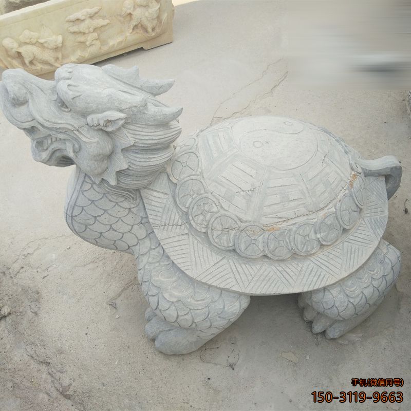 大理石龙龟雕塑风水神兽石雕