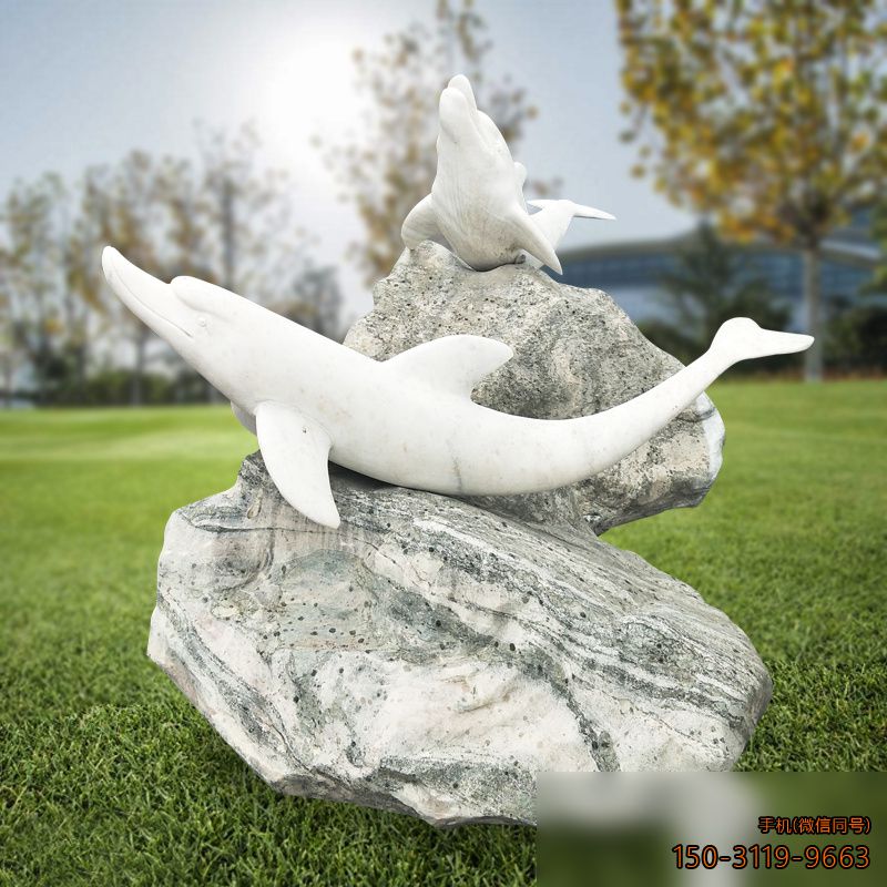 海豚公园景观动物石雕雕塑
