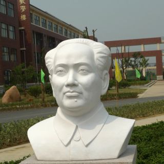校园毛主席石雕头像_校园当代伟人塑像