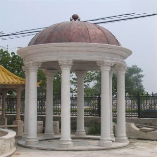 别墅区凉亭石雕欧式圆顶石凉亭