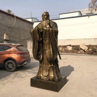 仿铜孔子像玻璃钢名人雕塑