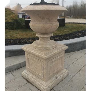 厂家直销的石雕花盆公园石花盆大理石花盆