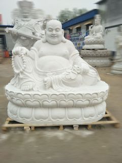 汉白玉弥勒佛石雕坐式佛像