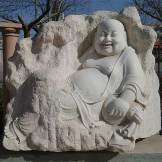 弥勒佛汉白玉佛像浮雕
