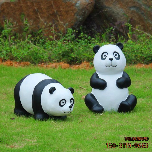 仿真熊猫雕塑
