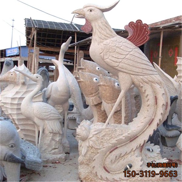 神兽凤凰动物石雕雕塑