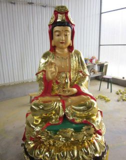 彩绘漆金观音菩萨像