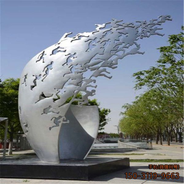 《腾飞》大型不锈钢广场景观雕塑
