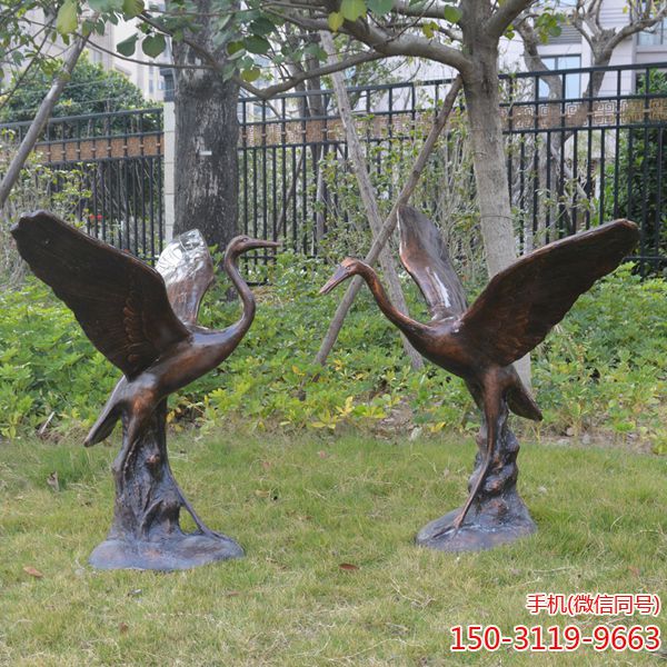 铸铜铜雕仙鹤雕塑