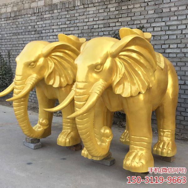 纯铜大象公司大门雕塑