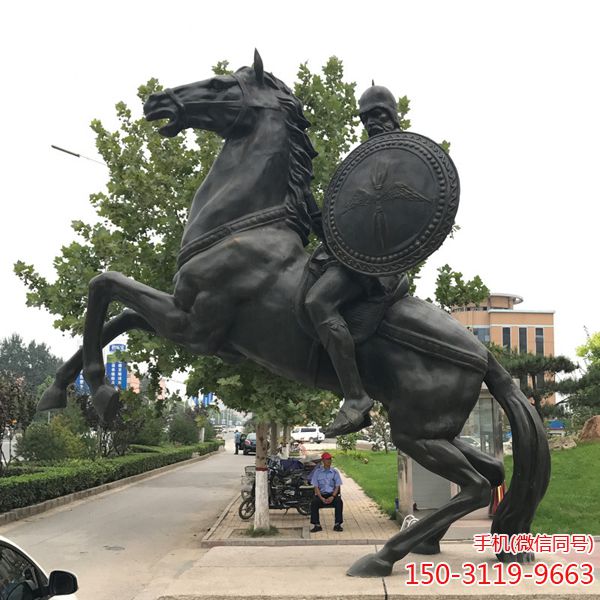 欧式骑马武士雕塑_西方战士人物铜像厂家直销
