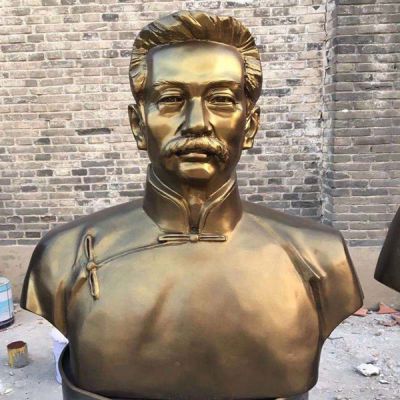 玻璃钢仿铜鲁迅头像