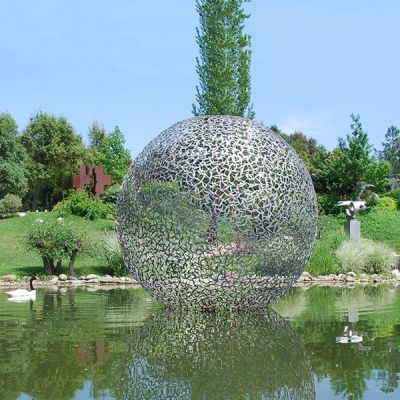 园林雕塑制作厂家户外大型不锈钢景观球