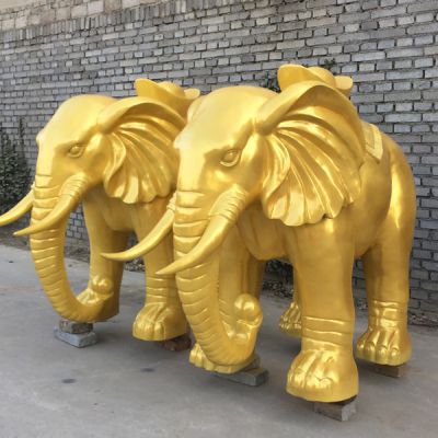 铜雕塑加工厂纯铜大象公司大门雕塑
