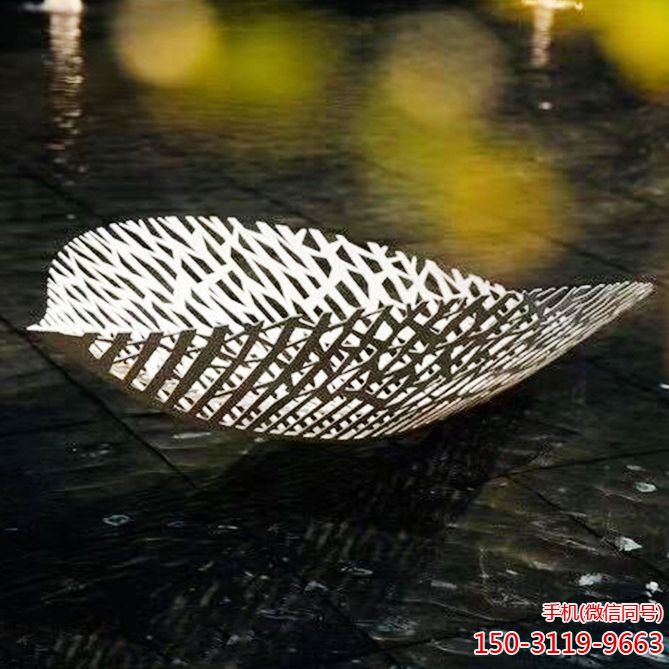 不锈钢树叶景观摆件雕塑