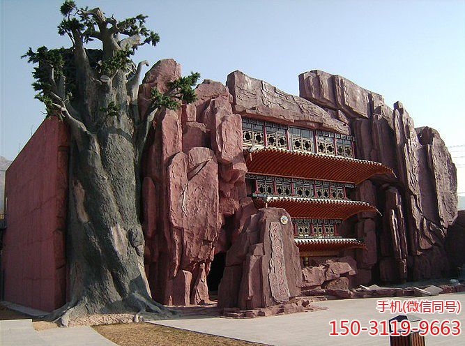 大型GRC假山塑石建筑外装雕塑