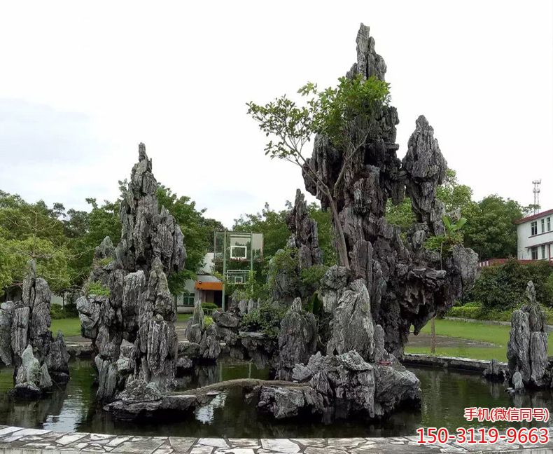 中式古典园林假山雕塑