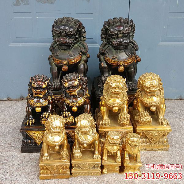 铜雕塑狮子厂家
