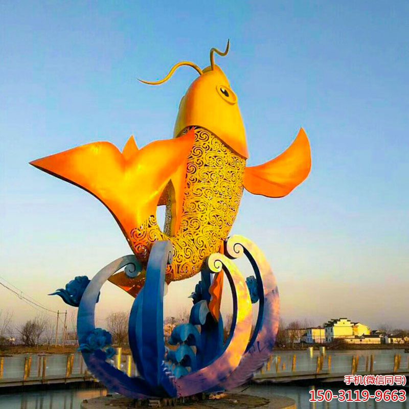 不锈钢鲤鱼雕塑