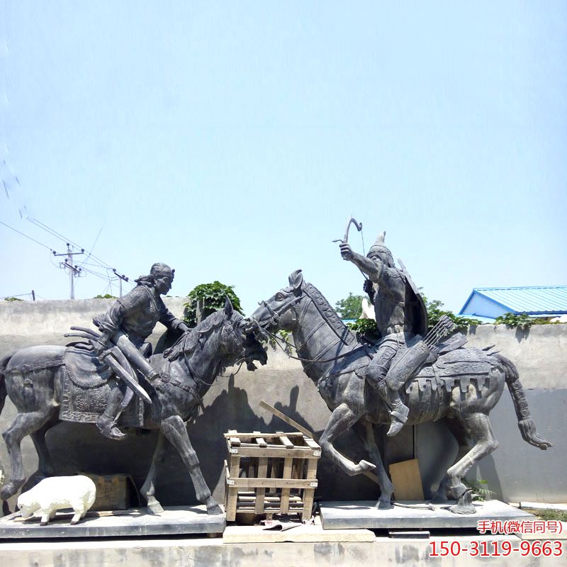 古代骑马士兵雕塑