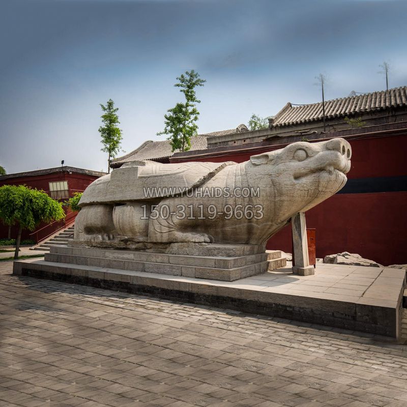 赑屃身上有佛的雕塑-寺庙景点广场神兽动物雕塑